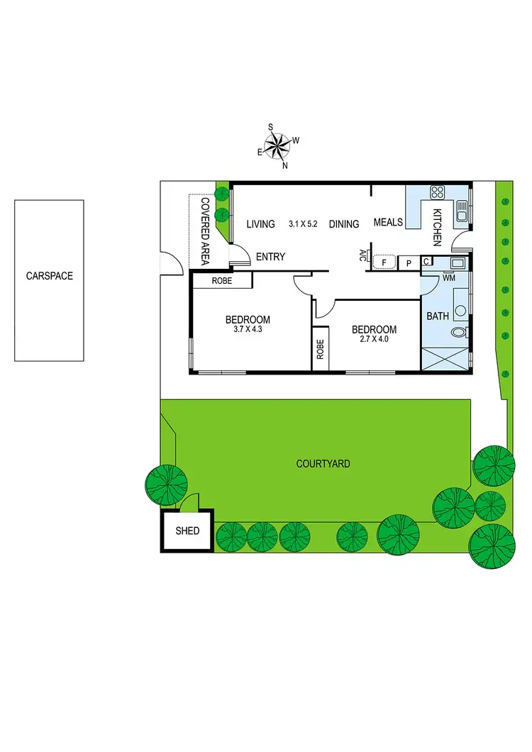 Floorplan of Homely unit listing, 1/8 Blenheim Street, Bentleigh East VIC 3165