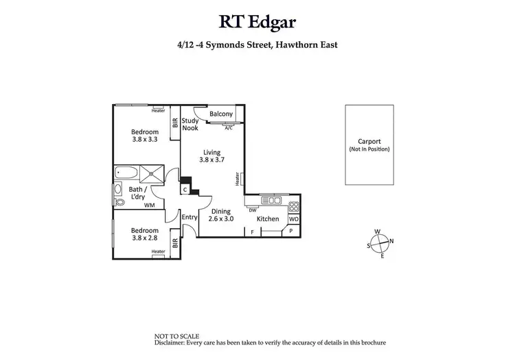 Floorplan of Homely apartment listing, 4/12-14 Symonds Street, Hawthorn East VIC 3123