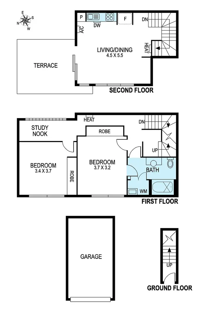 Floorplan of Homely townhouse listing, 2b Elm Grove, Mckinnon VIC 3204
