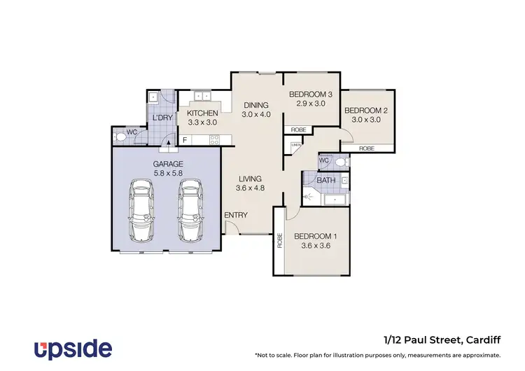 Floorplan of Homely semi-detached listing, 1/12 Paul Street, Cardiff NSW 2285