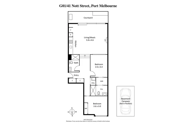 Floorplan of Homely apartment listing, G01/41 Nott Street, Port Melbourne VIC 3207