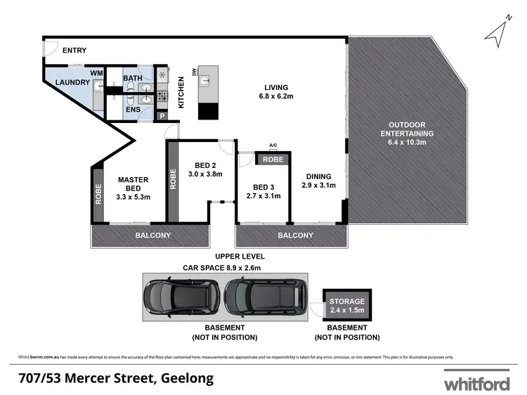 Floorplan of Homely apartment listing, 707/53 Mercer Street, Geelong VIC 3220