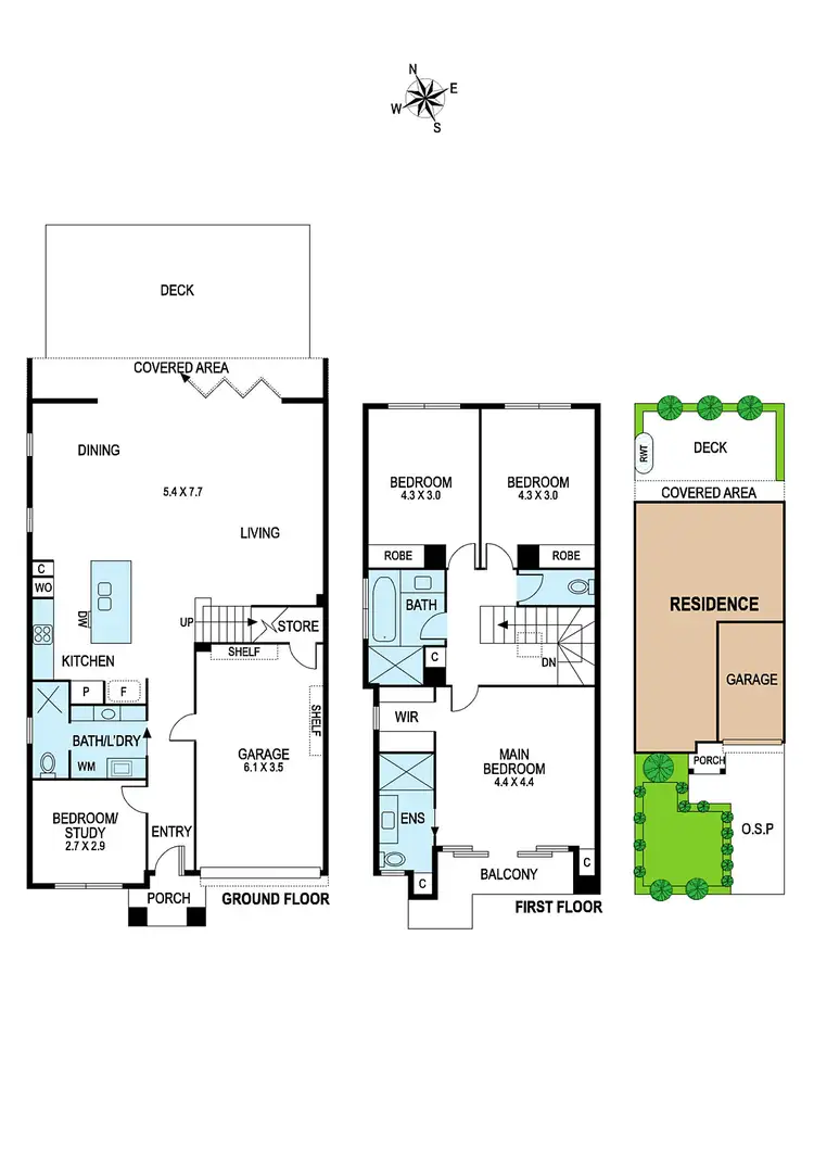 Floorplan of Homely townhouse listing, 26A Walsh Street, Ormond VIC 3204
