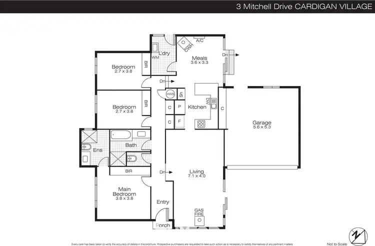 Floorplan of Homely house listing, 3 Mitchell Drive, Cardigan Village VIC 3352
