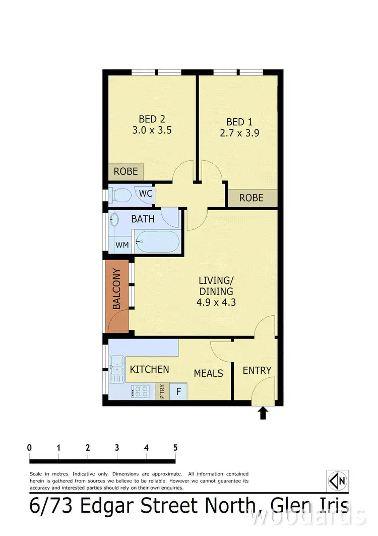 Floorplan of Homely apartment listing, 6/73 Edgar Street North, Glen Iris VIC 3146