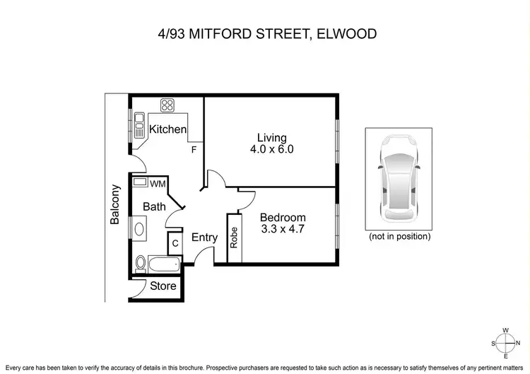 Floorplan of Homely apartment listing, 4/93 Mitford Street, Elwood VIC 3184