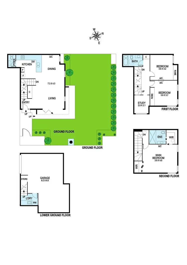 Floorplan of Homely townhouse listing, 1/1 Bolinda Street, Bentleigh VIC 3204