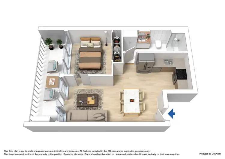 Floorplan of Homely apartment listing, 1407/118 Kavanagh Street, Southbank VIC 3006