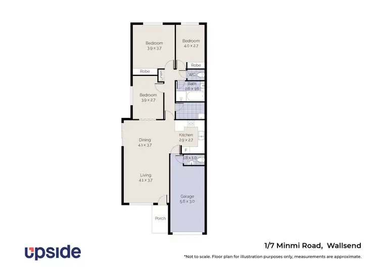 Floorplan of Homely semi-detached listing, 1/7 Minmi Road, Wallsend NSW 2287