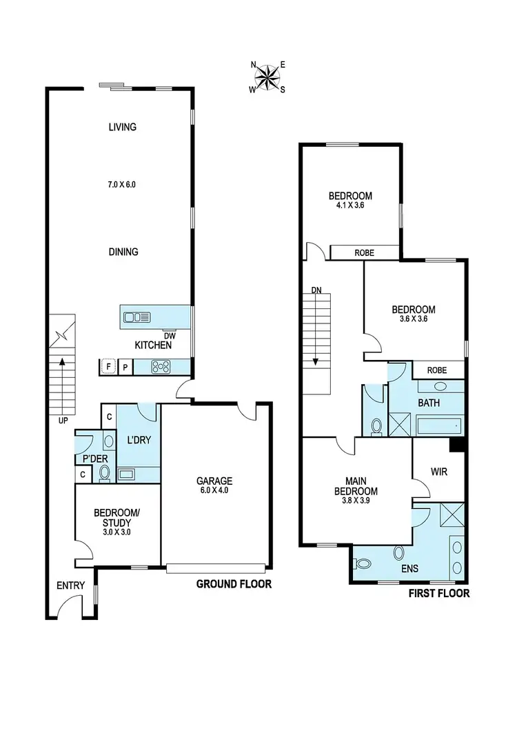 Floorplan of Homely townhouse listing, 5B Roselyn Crescent, Bentleigh East VIC 3165