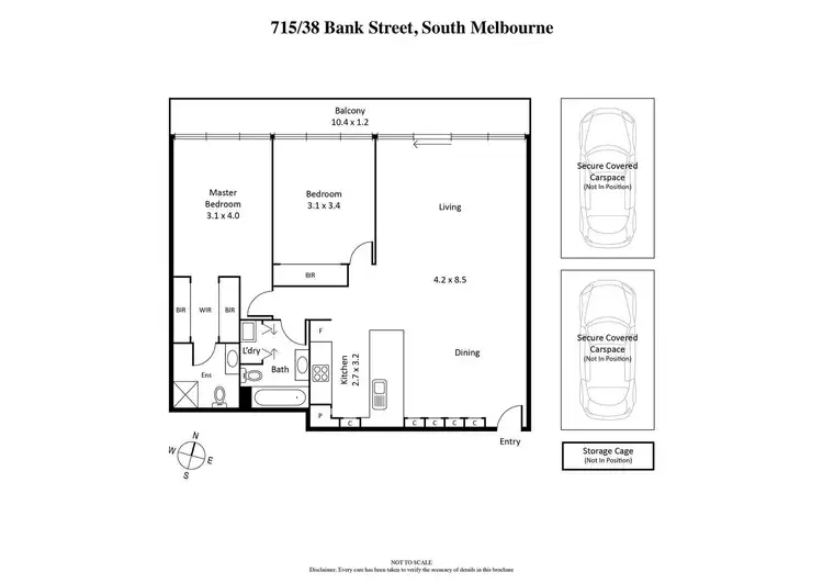 Floorplan of Homely apartment listing, 715/38 Bank Street, South Melbourne VIC 3205