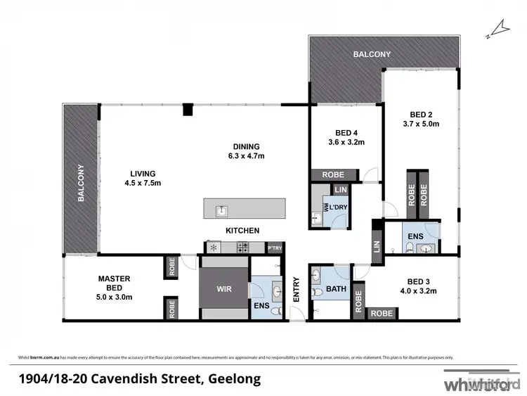 Floorplan of Homely apartment listing, 1904/18 Cavendish Street, Geelong VIC 3220