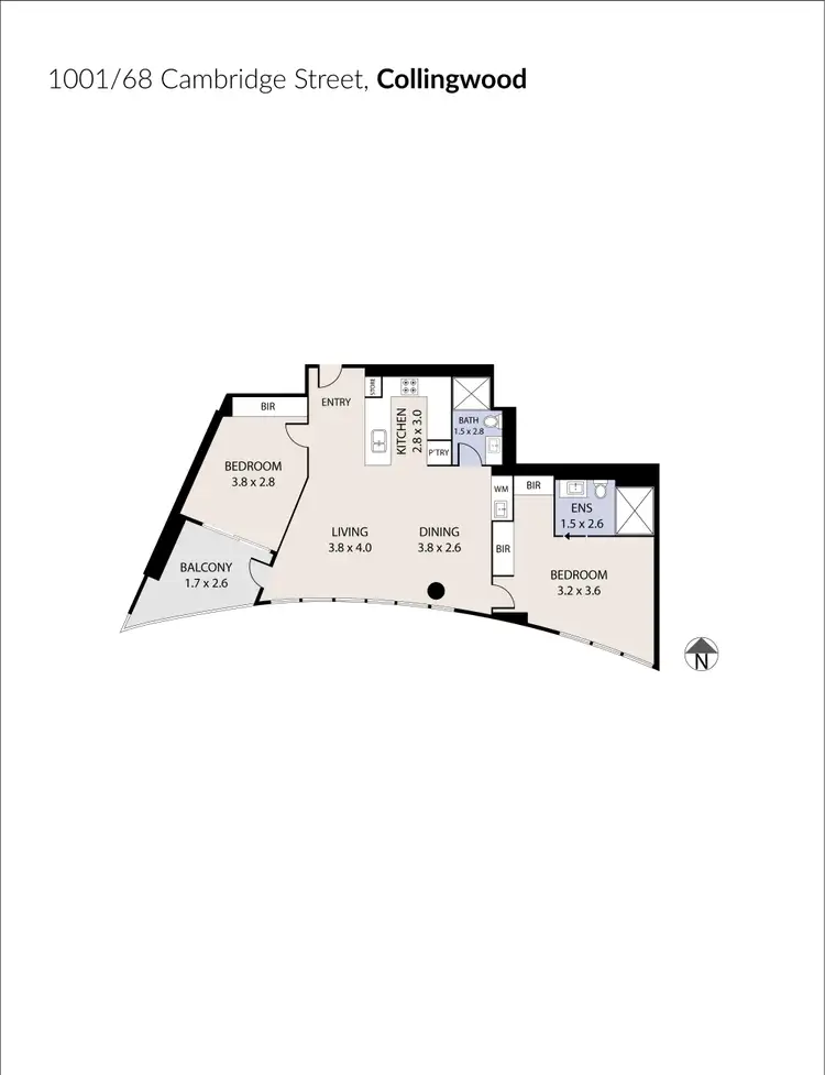 Floorplan of Homely apartment listing, 1001/68 Cambridge Street, Collingwood VIC 3066