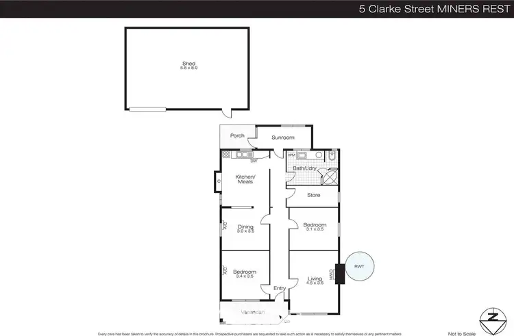 Floorplan of Homely house listing, 5 Clarke Street, Miners Rest VIC 3352