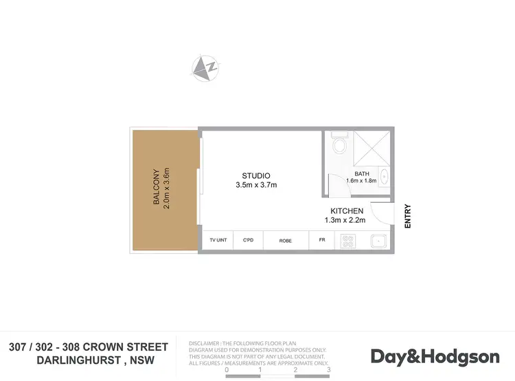 Floorplan of Homely studio listing, 307/302-308 Crown  Street, Darlinghurst NSW 2010