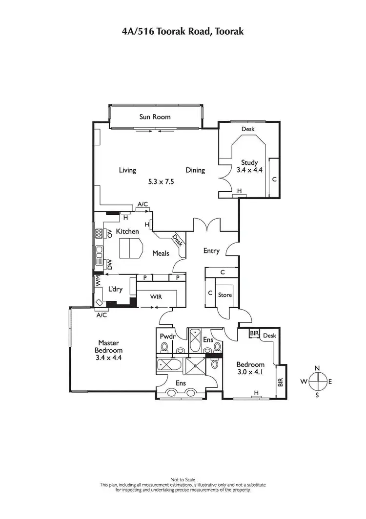 Floorplan of Homely apartment listing, 4A/516 Toorak Road, Toorak VIC 3142