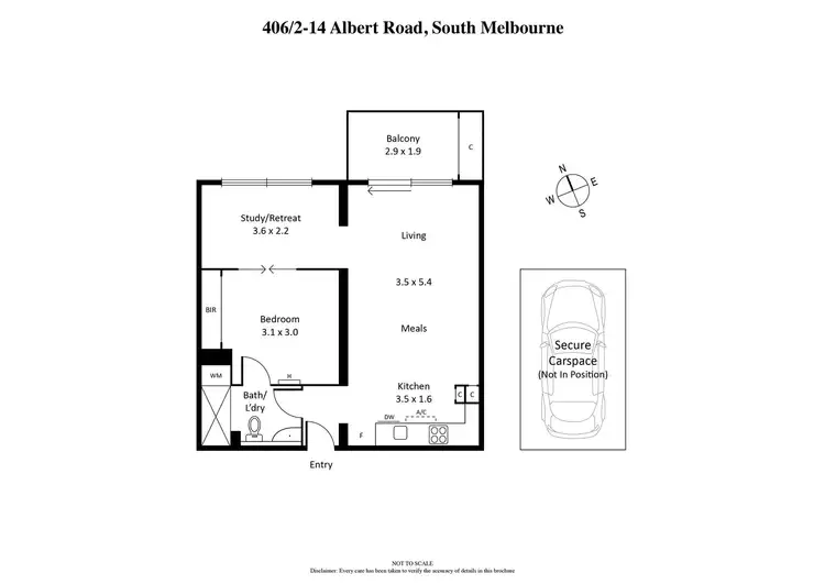 Floorplan of Homely apartment listing, 406/2-14 Albert Road, South Melbourne VIC 3205