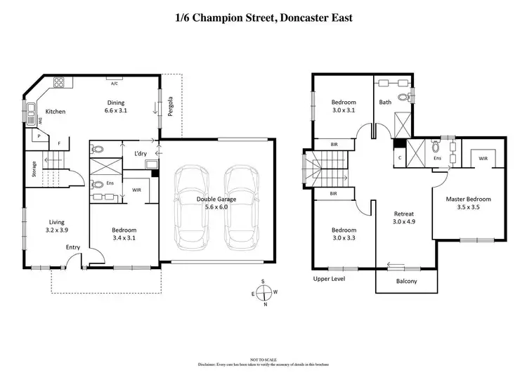 Floorplan of Homely townhouse listing, 1/6 Champion Street, Doncaster East VIC 3109