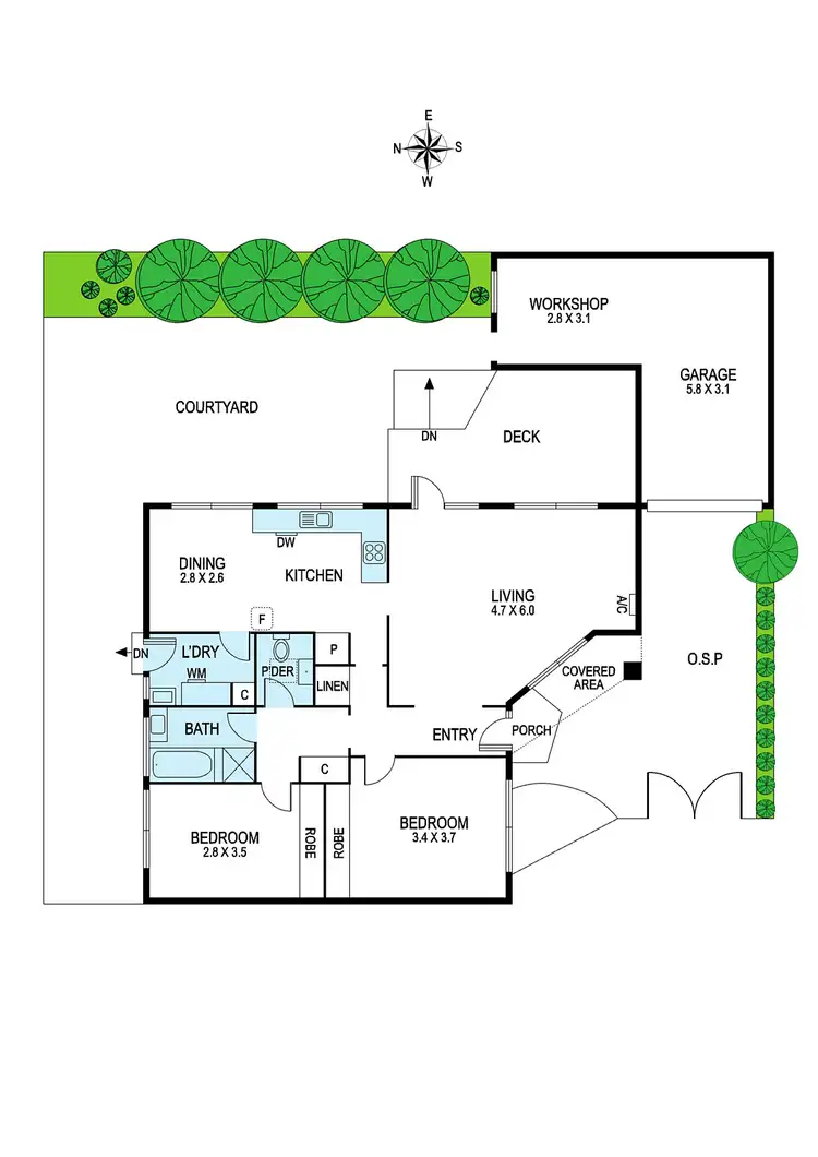 Floorplan of Homely unit listing, 2/9 Tranmere Avenue, Carnegie VIC 3163