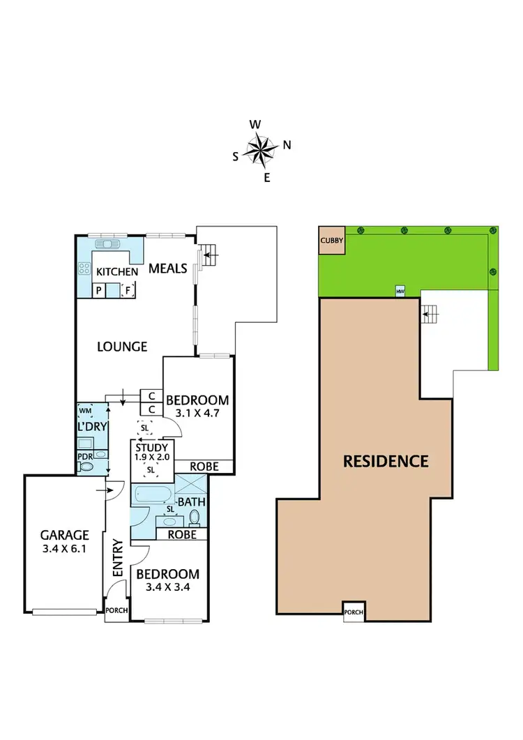 Floorplan of Homely unit listing, 1/2B Aberdeen Road, Blackburn South VIC 3130