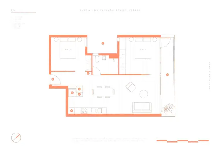 Floorplan of Homely apartment listing, 6A/126 Bathurst Street, Hobart TAS 7000