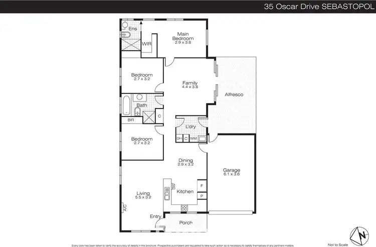 Floorplan of Homely house listing, 35 Oscar Drive, Sebastopol VIC 3356