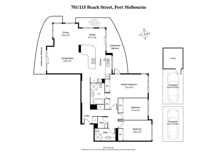 Floorplan of Homely apartment listing, 701/115 Beach Street, Port Melbourne VIC 3207