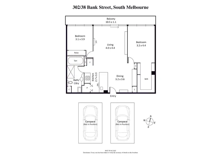 Floorplan of Homely apartment listing, 302/38 Bank Street, South Melbourne VIC 3205