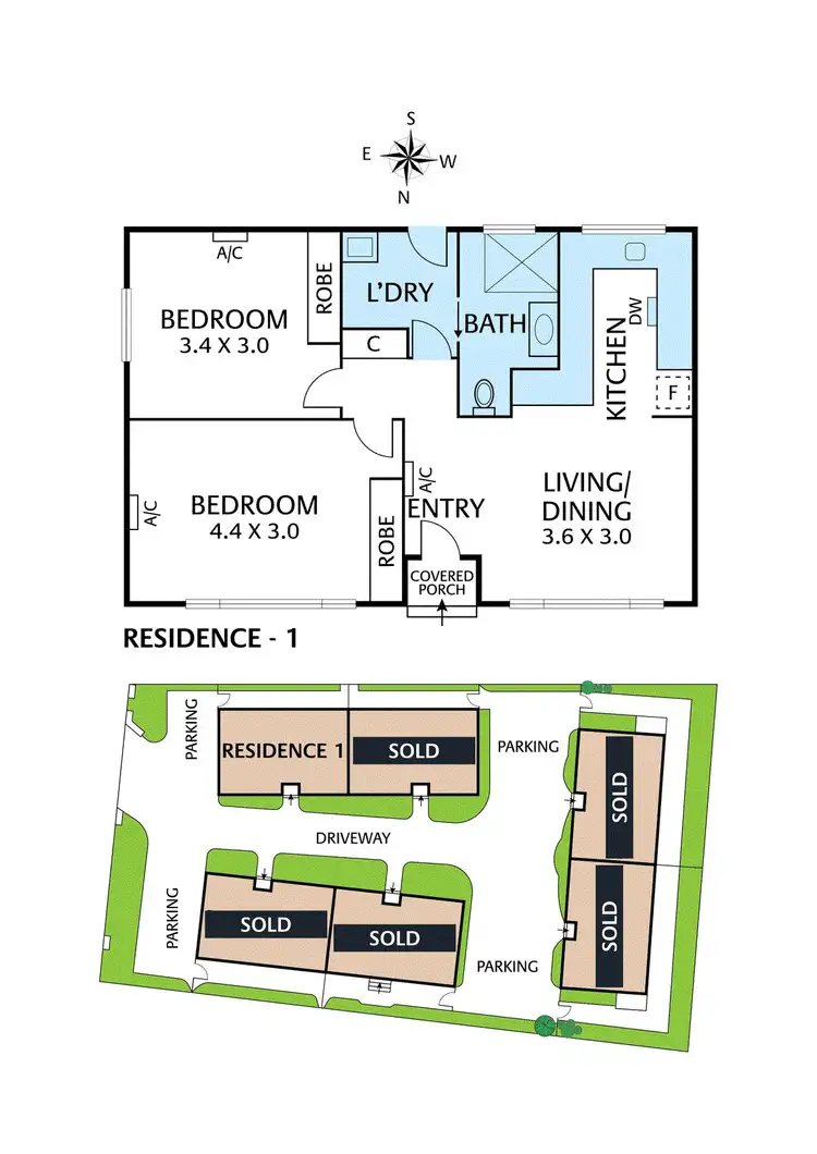 Floorplan of Homely townhouse listing, 1-6/8 Grigg Avenue, Vermont VIC 3133
