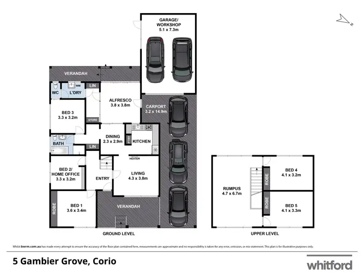Floorplan of Homely house listing, 5 Gambier Grove, Corio VIC 3214