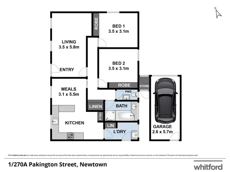 Floorplan of Homely unit listing, 1/270A Pakington Street, Newtown VIC 3220