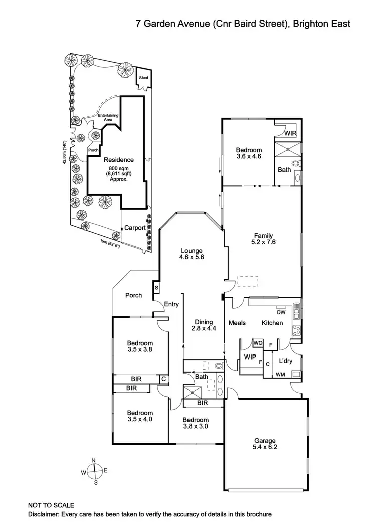Floorplan of Homely house listing, 7 Garden (Cnr Baird St) Avenue, Brighton East VIC 3187