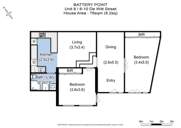 Floorplan of Homely apartment listing, 8/10 De Witt Street, Battery Point TAS 7004
