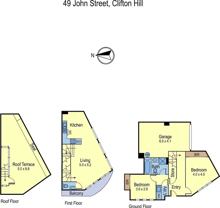 Floorplan of Homely townhouse listing, 49 John Street, Clifton Hill VIC 3068