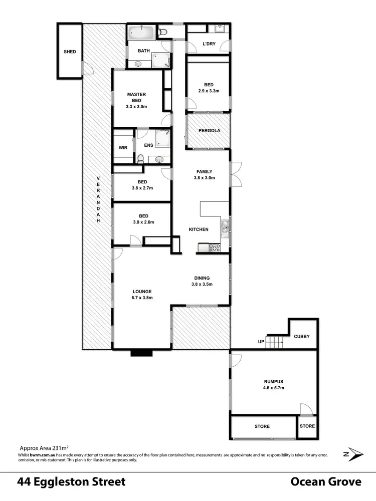 Floorplan of Homely house listing, 44 Eggleston Street, Ocean Grove VIC 3226