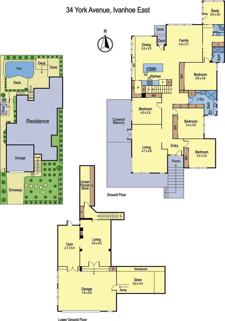 Floorplan of Homely house listing, 34 York Avenue, Ivanhoe East VIC 3079