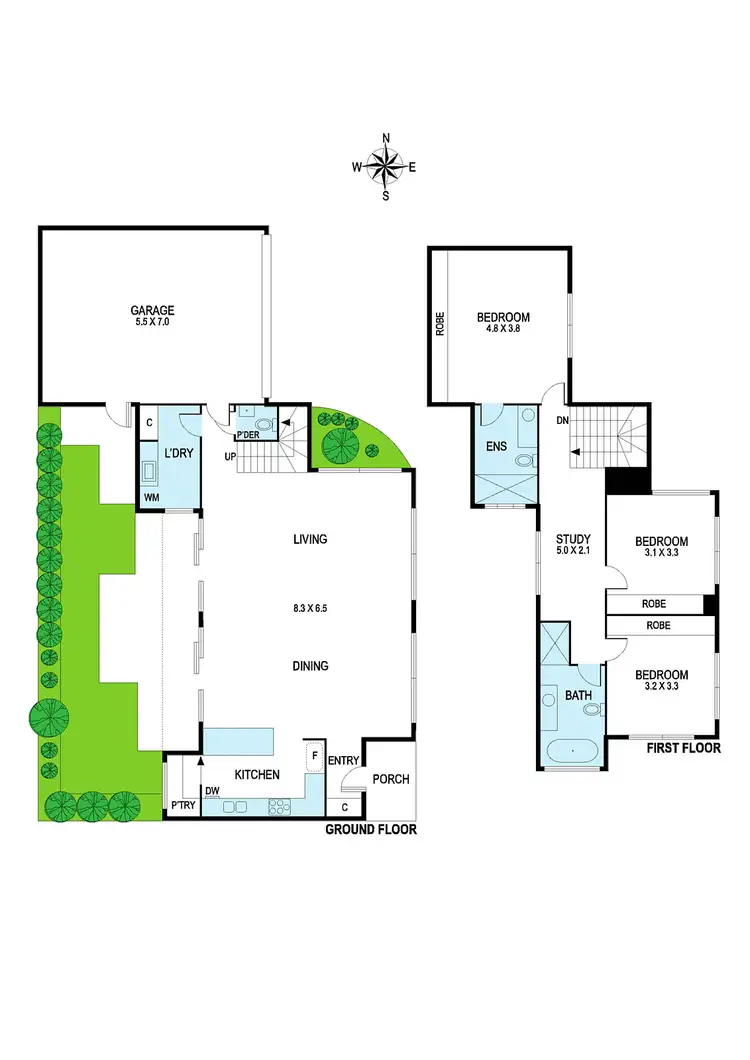 Floorplan of Homely townhouse listing, 2/1 Romney Close, Moorabbin VIC 3189