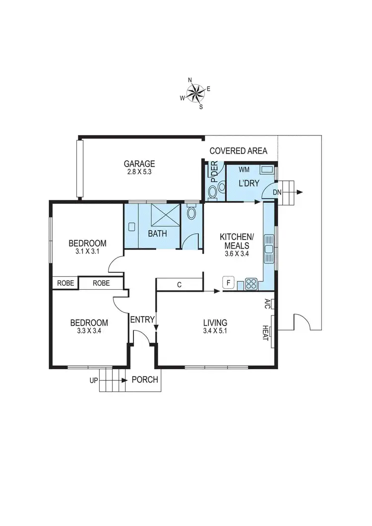 Floorplan of Homely villa listing, 1/62 Moonya Road, Carnegie VIC 3163