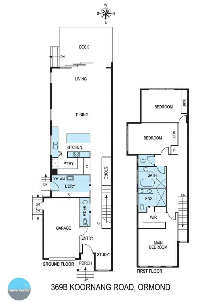 Floorplan of Homely townhouse listing, 369b Koornang Road, Ormond VIC 3204