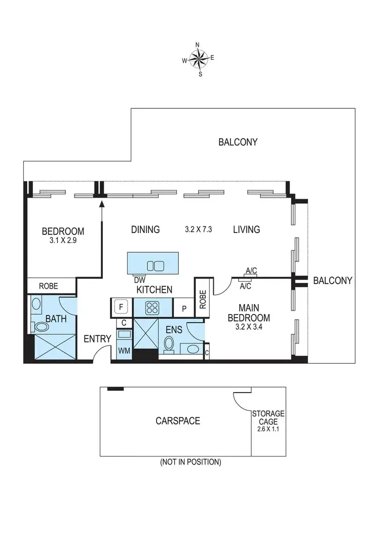 Floorplan of Homely apartment listing, 303/247 Neerim Road, Carnegie VIC 3163
