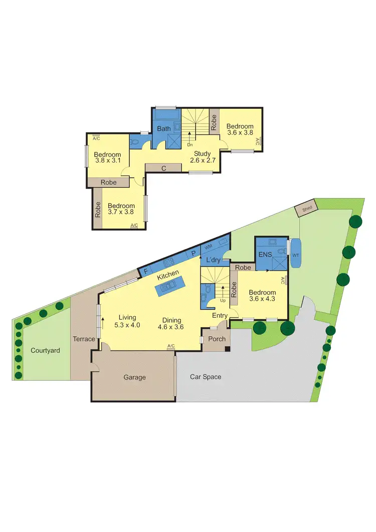 Floorplan of Homely townhouse listing, 3/1 Howden Street, Oakleigh East VIC 3166