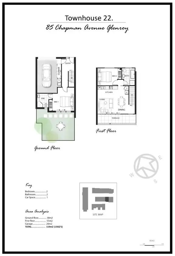 Floorplan of Homely townhouse listing, 22/85 Chapman Avenue, Glenroy VIC 3046