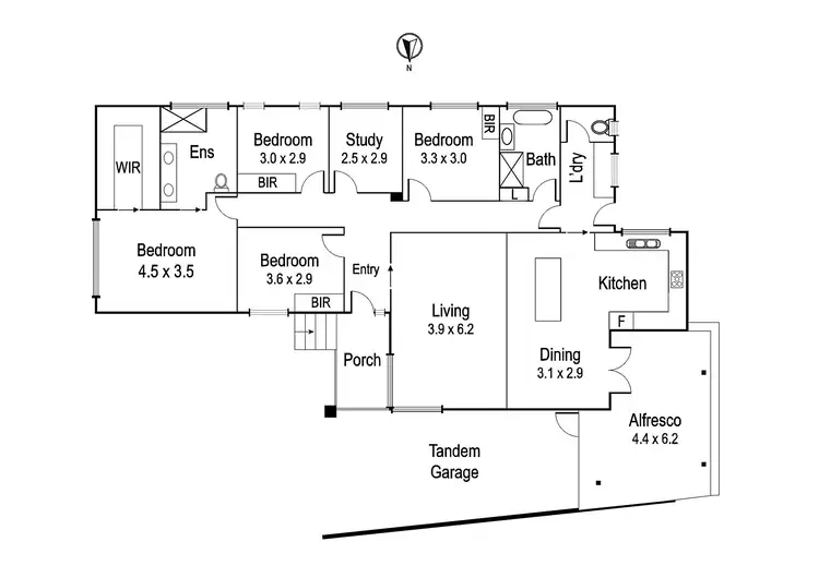 Floorplan of Homely house listing, 1 Gordon Street, Bundoora VIC 3083
