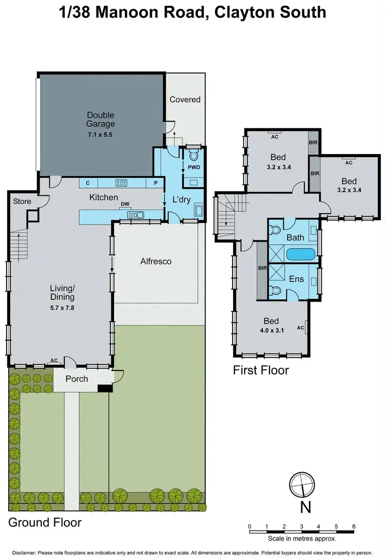Floorplan of Homely townhouse listing, 1/38 Manoon Road, Clayton South VIC 3169