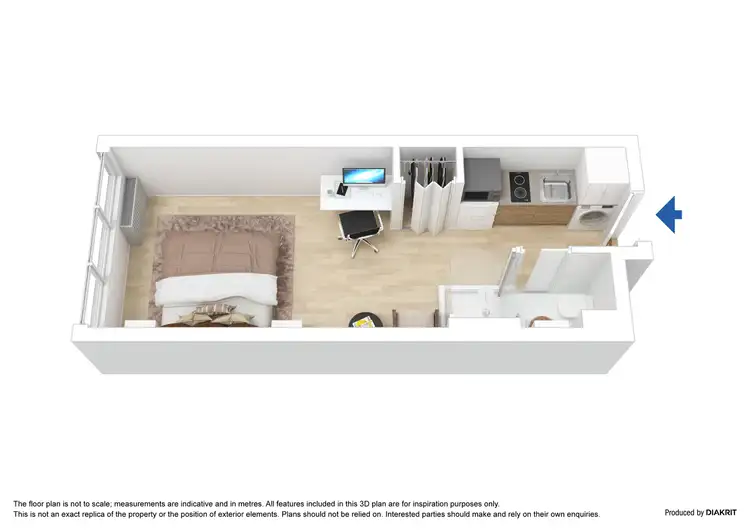 Floorplan of Homely studio listing, 609/181 ABeckett Street, Melbourne VIC 3000