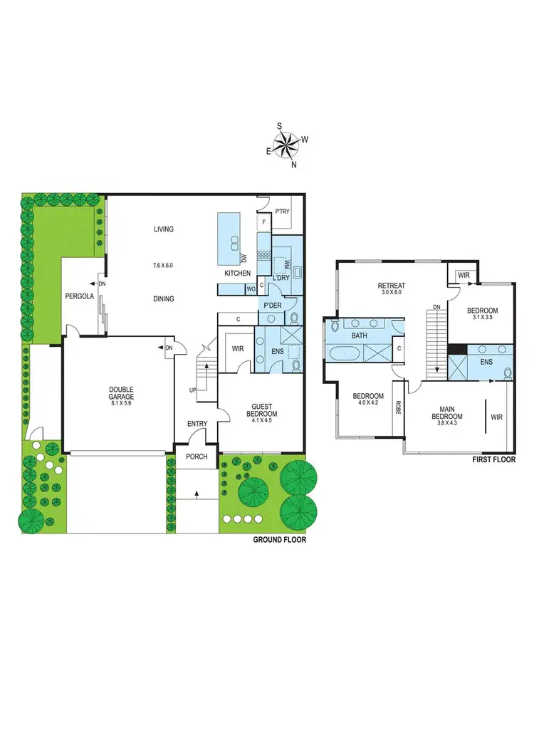 Floorplan of Homely townhouse listing, 2A Huntley Road, Brighton East VIC 3187