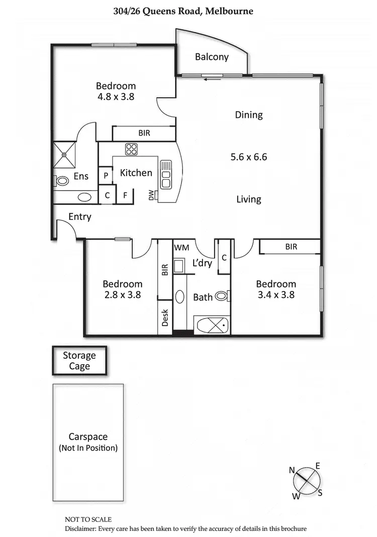 Floorplan of Homely apartment listing, 304/26 Queens Road, Melbourne VIC 3004
