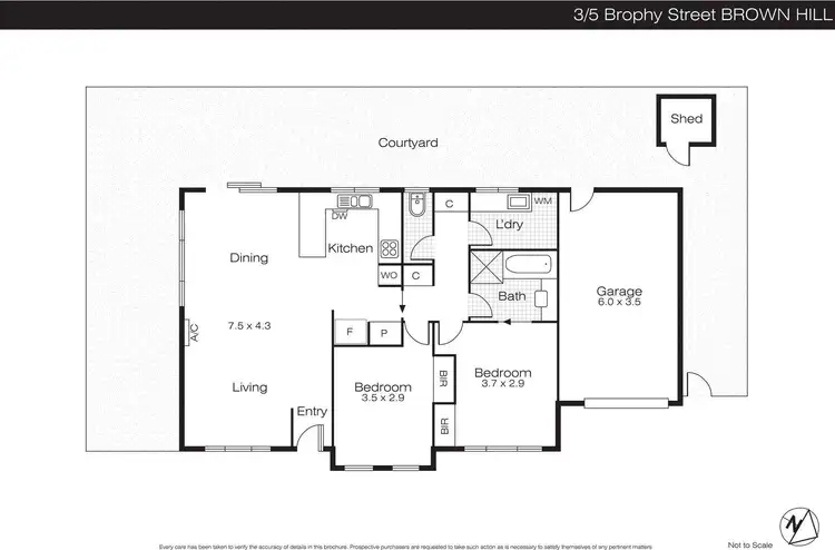 Floorplan of Homely unit listing, 3/5 Brophy Street, Brown Hill VIC 3350