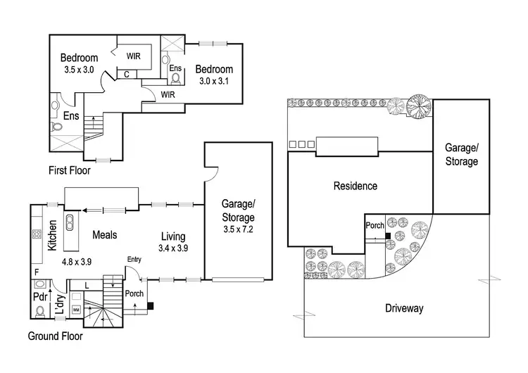 Floorplan of Homely townhouse listing, 2/25 Falcon Road, Macleod VIC 3085