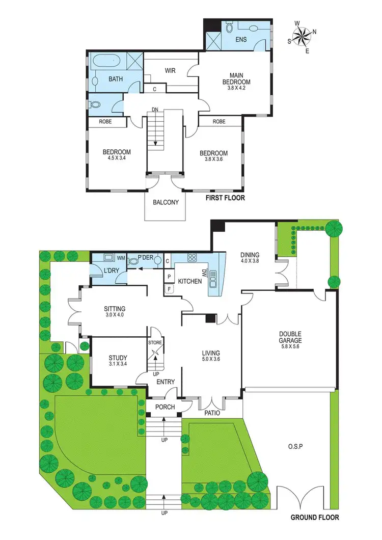 Floorplan of Homely townhouse listing, 1/24 Dickens Street, Glen Iris VIC 3146